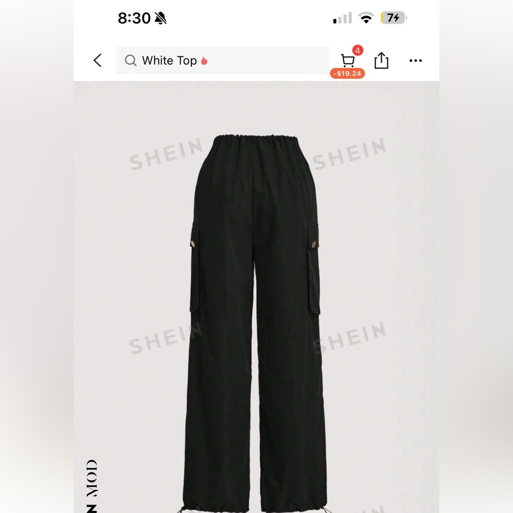 SHEIN Drawstring Waist Cargo Pants